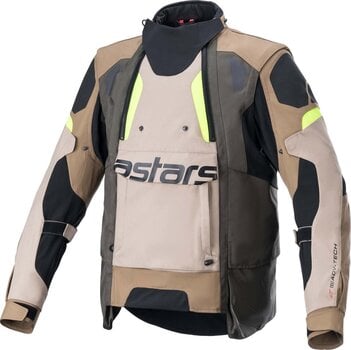 Chaqueta textil Alpinestars Halo Drystar Jacket Dark Khaki/Sand Yellow Fluo 3XL Chaqueta textil - 1