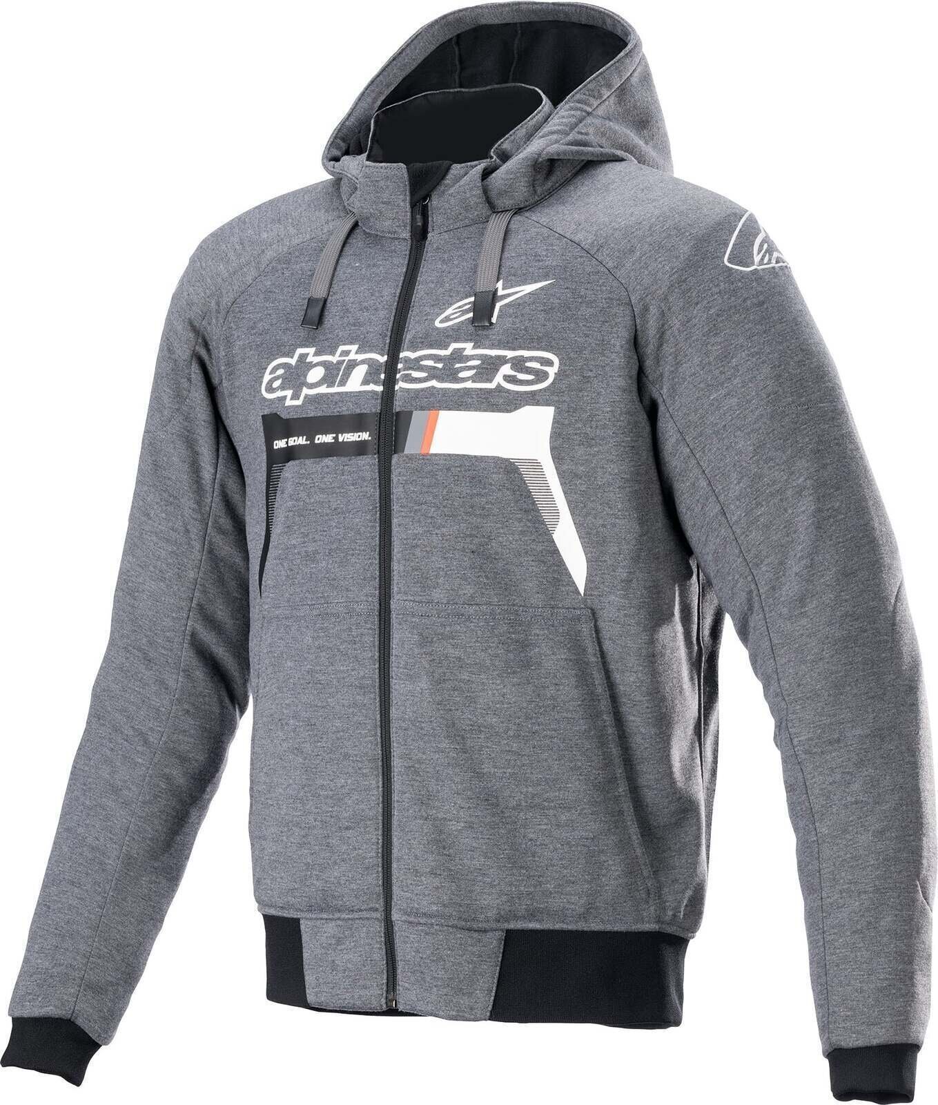 Tekstilna jakna Alpinestars Chrome Ignition Hoodie Melange/Dark Gray/White 3XL Tekstilna jakna