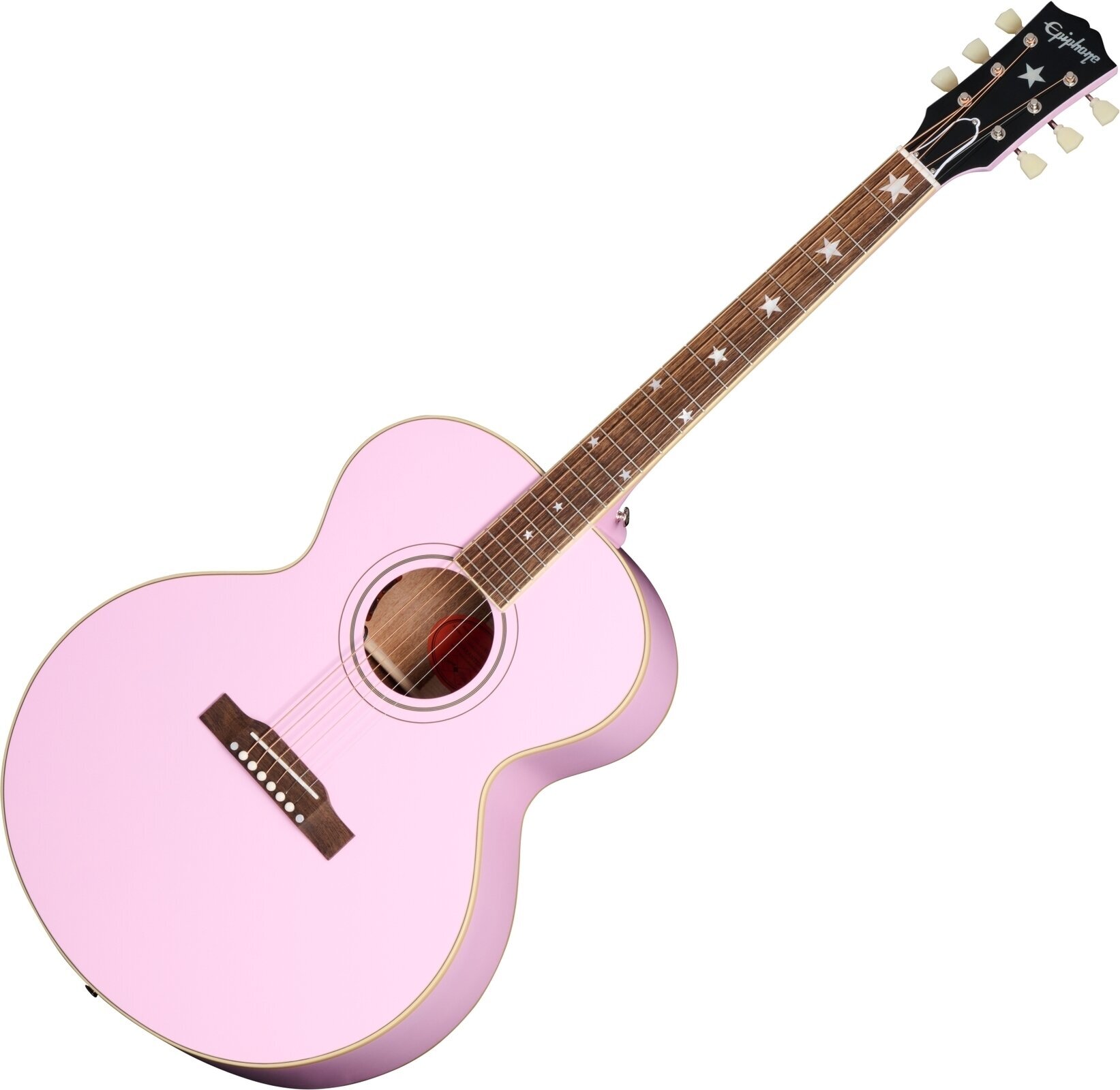 Jumbo z elektroniką Epiphone J-180 LS Pink Jumbo z elektroniką