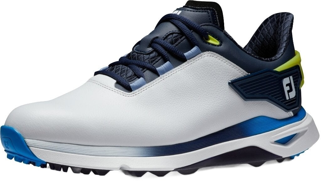 Moški čevlji za golf Footjoy PRO SLX Mens Golf Shoes White/Navy/Blue 40,5