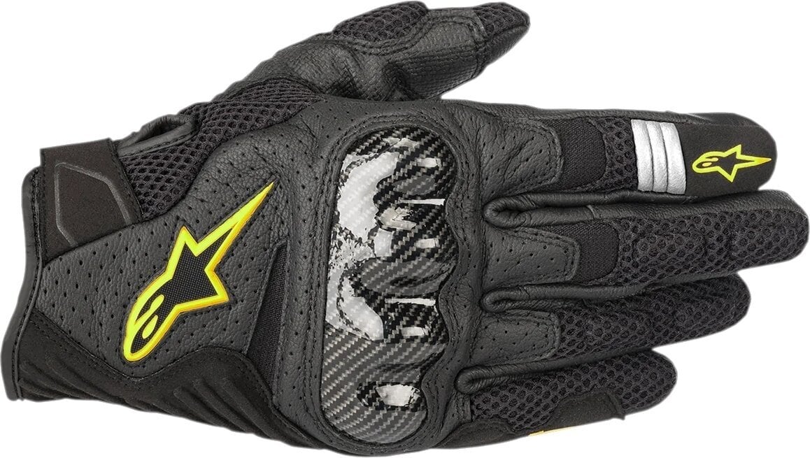 Photos - Motorcycle Gloves Alpinestars SMX-1 Air V2 Gloves Black/Yellow Fluo 3XL Motorcyc 