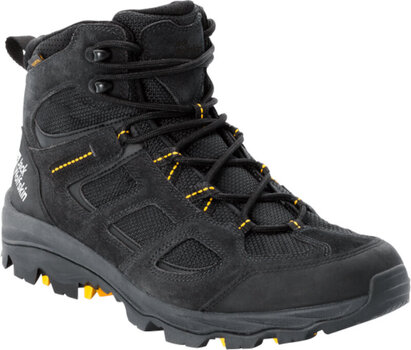 Mens Outdoor Shoes Jack Wolfskin Vojo 3 Texapore Mid M Black/Burly Yellow 45 Mens Outdoor Shoes - 1