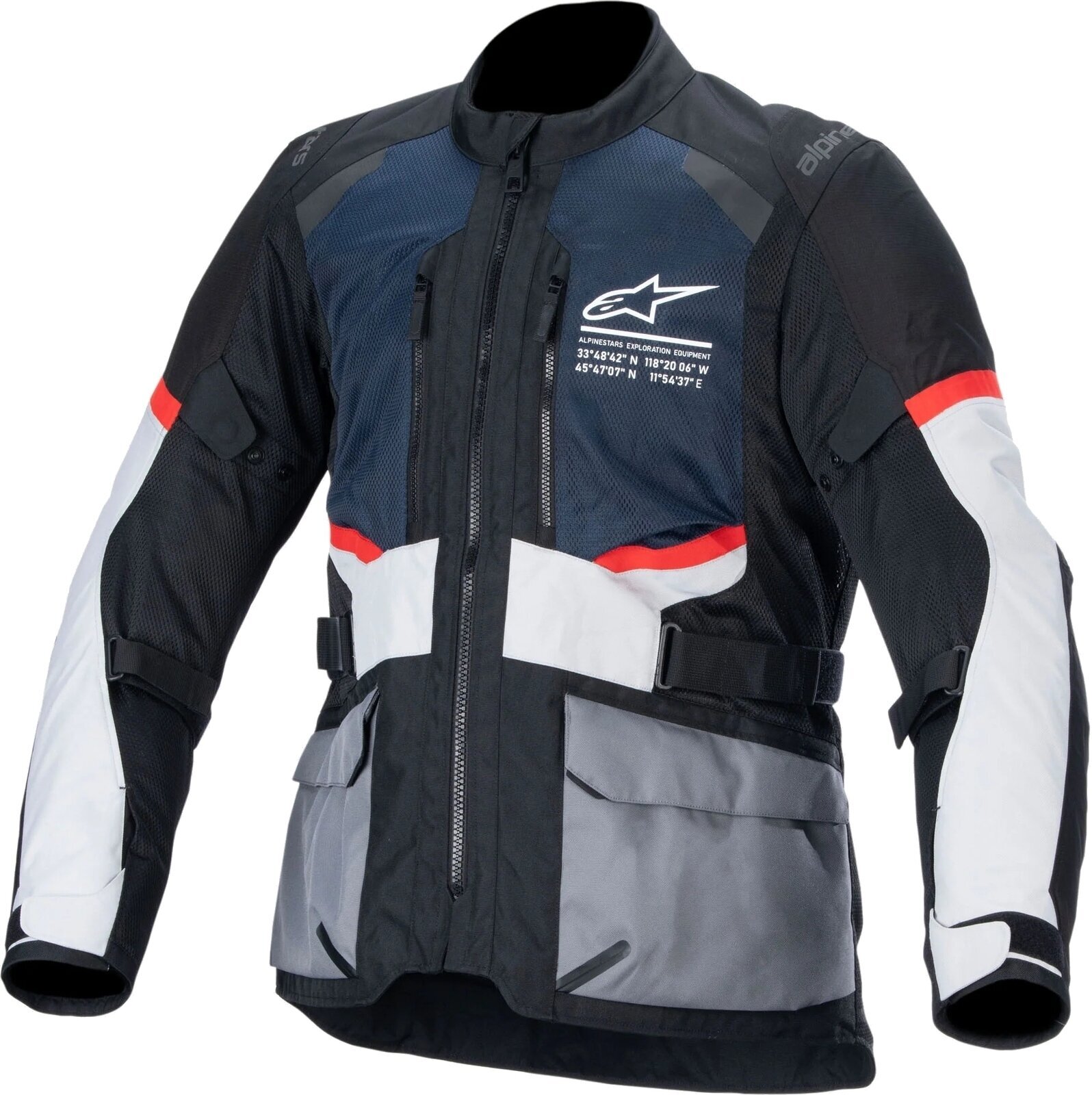 Casaco têxtil Alpinestars Andes Air Drystar Jacket Deep Blue/Black/Ice Gray XL Casaco têxtil