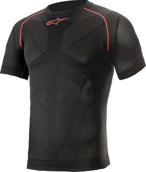 Motorcycle Functional Shirt Alpinestars Ride Tech V2 Top Short Sleeve Summer Black Red XL/2XL - 1