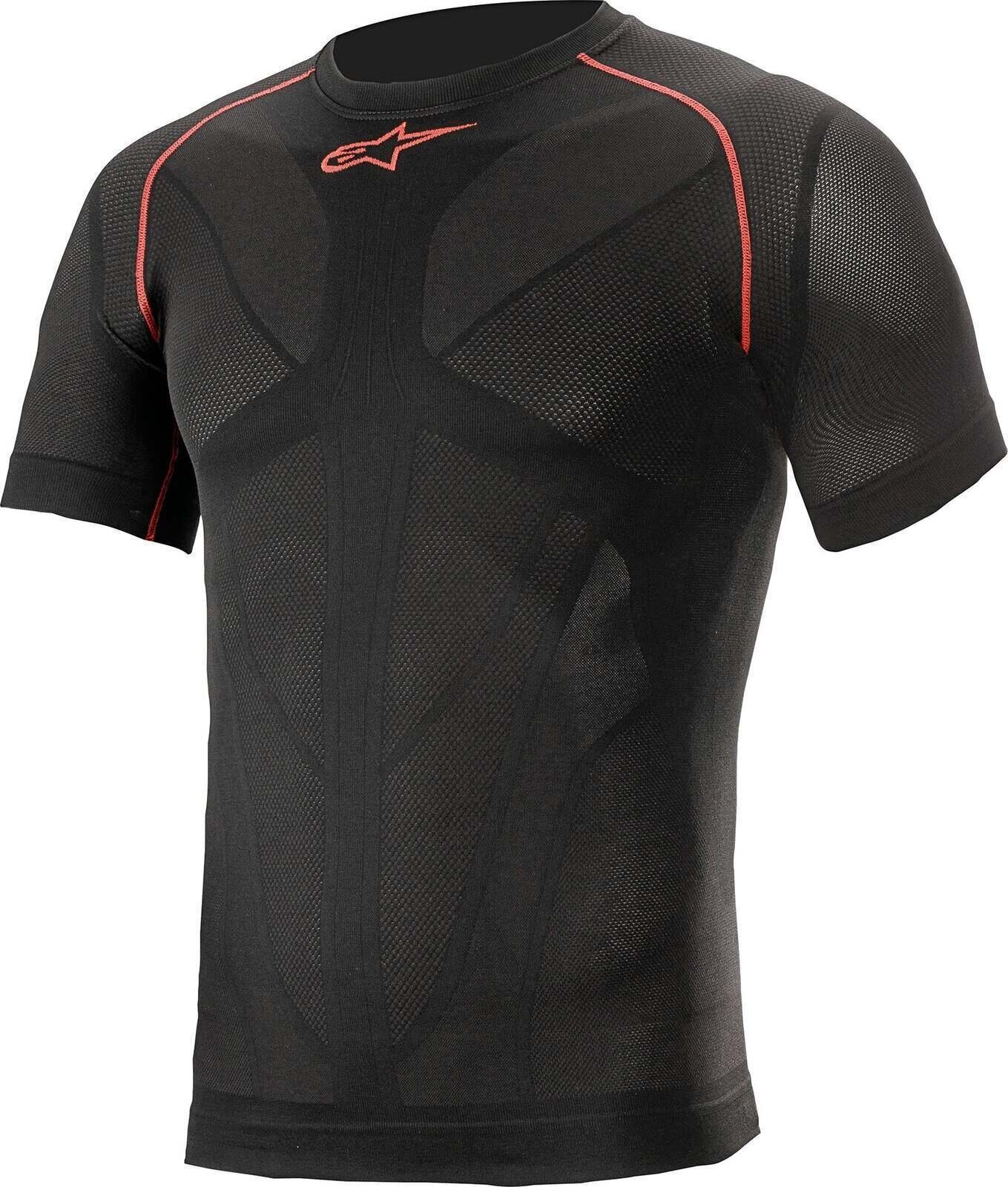 Motocyklowa bielizna termoaktywna Alpinestars Ride Tech V2 Top Short Sleeve Summer Black Red XS/S Motocyklowa bielizna termoaktywna