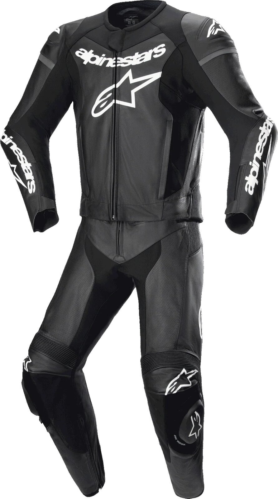 Fato de motociclismo de duas peças Alpinestars GP Force Lurv Leather Suit 2 Pc Black 52 Fato de motociclismo de duas peças