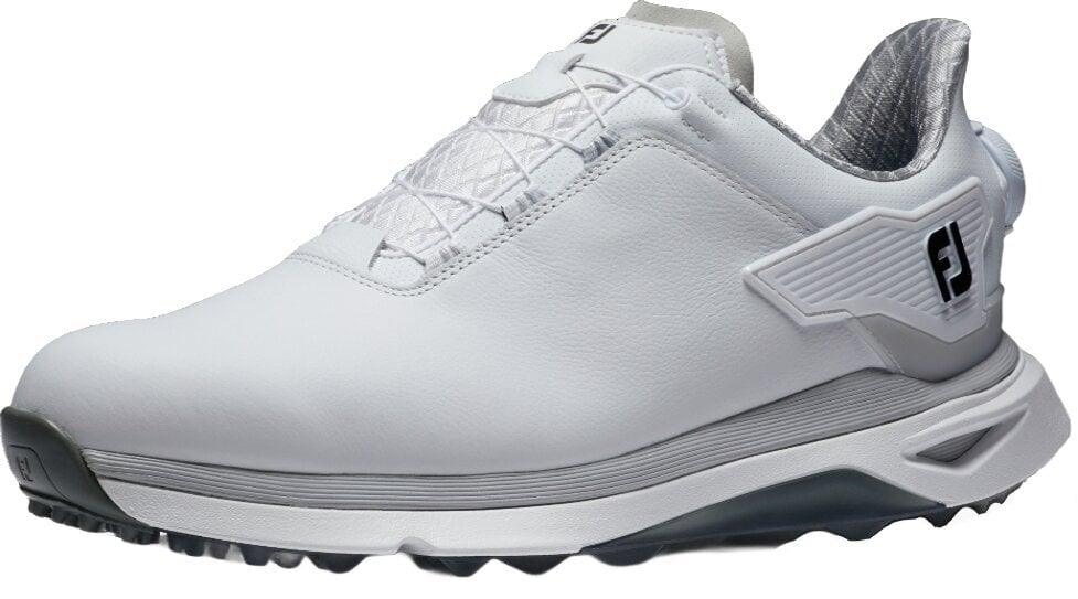 Calçado de golfe para homem Footjoy PRO SLX Mens Golf Shoes White/Grey/Grey Boa 40,5