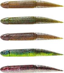 Gummiköder Savage Gear Ned Dragon Tail Slug Dark Water Mix Firecracker-Glow-Chartreuse-Neon Blue-White Flash