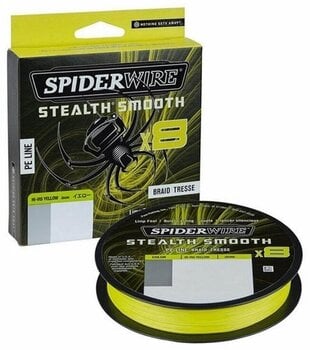 Fil de pêche SpiderWire Stealth® Smooth8 x8 PE Braid Hi-Vis Yellow 0,07 mm 6 kg-13 lbs 150 m Ligne tressée - 1