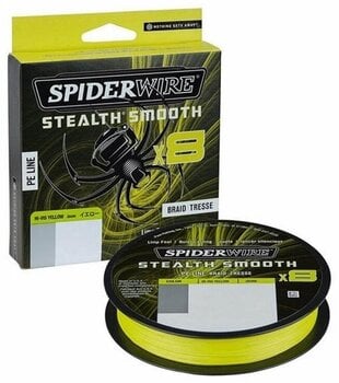 Lijn, koord SpiderWire Stealth® Smooth8 x8 PE Braid Hi-Vis Yellow 0,23 mm 150 m 23,6 kg-52 lbs Braid - 1