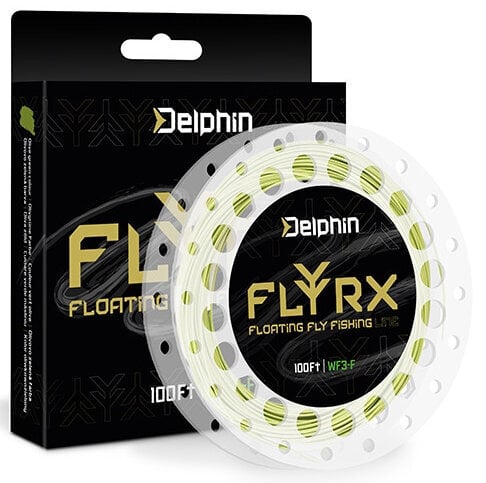 Horgász zsinór Delphin FLYRX Yellow WF6-F 100'' Fonott zsinór