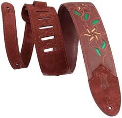 Guitar strap Levy's Leather Flowering Vine Burgundy Guitar strap