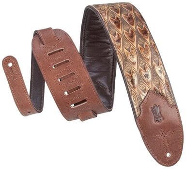 Leather guitar strap Levys M4WP-005 Leather guitar strap Arrowhead Brown - 1