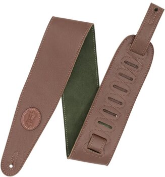 Leather guitar strap Levys MGS44ST3-BRN-GRN Leather guitar strap Brown & Green - 1