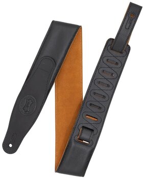 Leather guitar strap Levys MGS80CS-BLK-HNY Leather guitar strap Black & Honey - 1