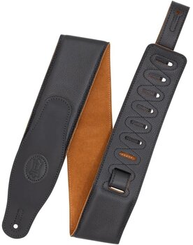 Leather guitar strap Levys MGS83CS-BLK-HNY Leather guitar strap Black & Honey - 1
