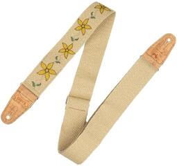 Колан за китара Levy's Flowering Vine Hemp Yellow Колан за китара