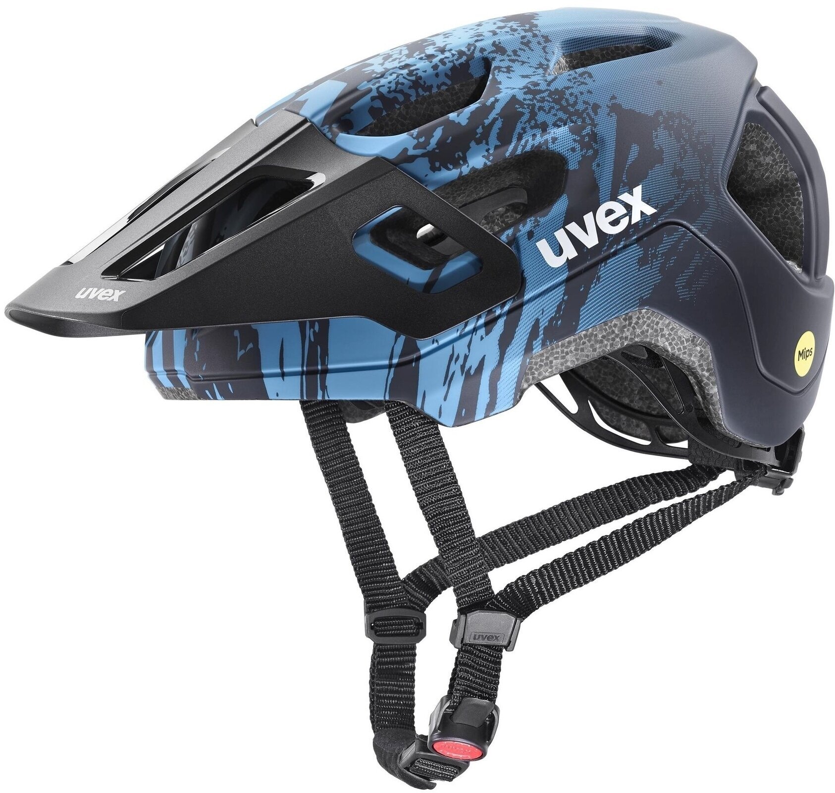 Capacete de bicicleta UVEX React Jr. Mips Azure/Deep Space Matt 52-56 Capacete de bicicleta