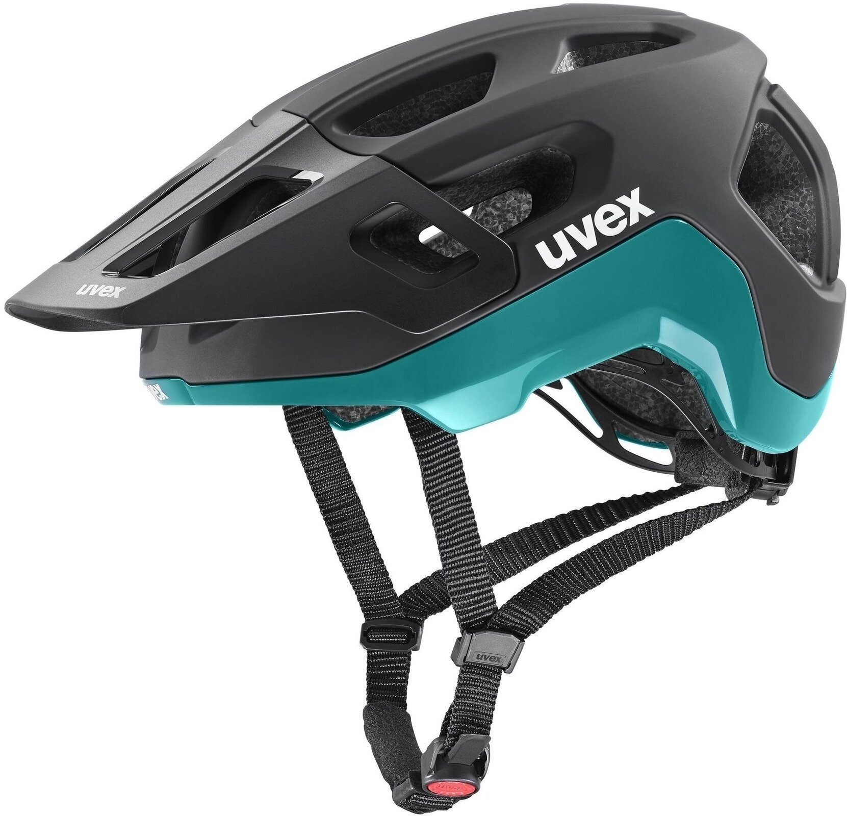 Cyklistická helma UVEX React Black/Teal Matt 52-56 Cyklistická helma