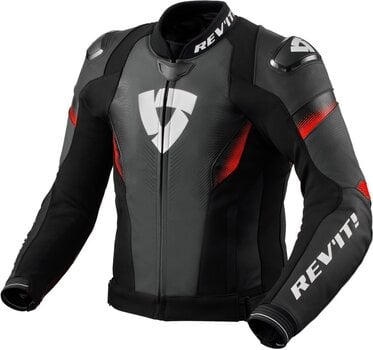 Bőrdzseki Rev'it! Jacket Control Black/Neon Red 54 Bőrdzseki - 1