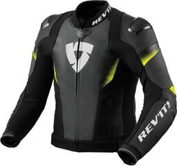 Bőrdzseki Rev'it! Jacket Control Black/Neon Yellow