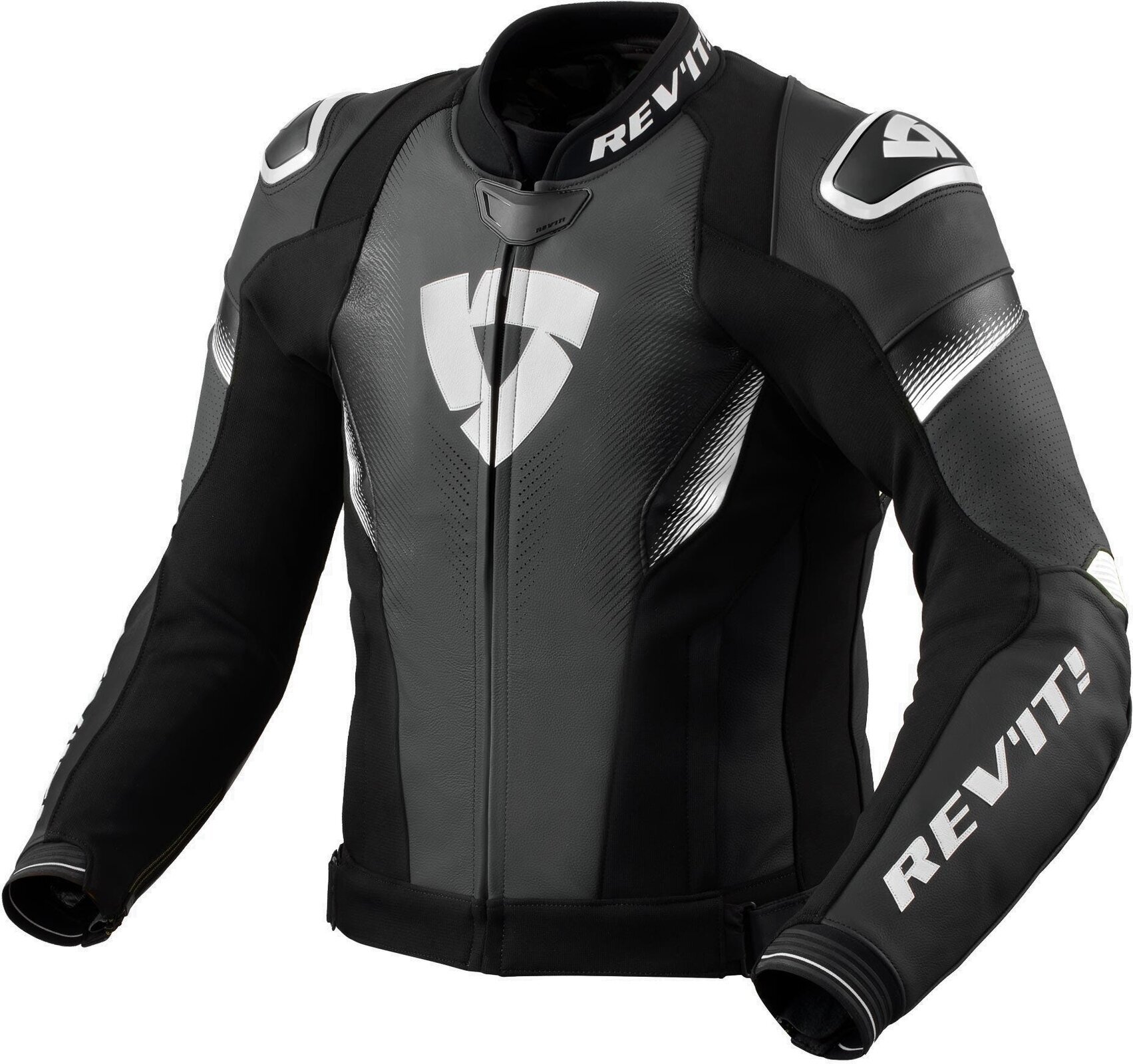 Bőrdzseki Rev'it! Jacket Control Black/White 54 Bőrdzseki