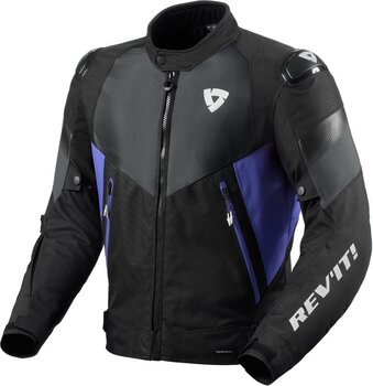 Usnjena jakna Rev'it! Jacket Control H2O Black/Blue M Usnjena jakna - 1