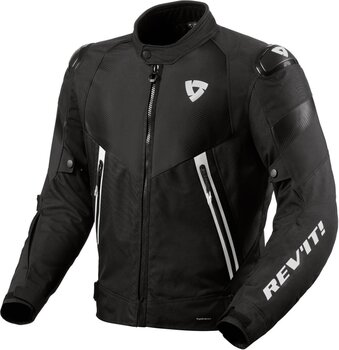 Leather Jacket Rev'it! Jacket Control H2O Black/White L Leather Jacket - 1