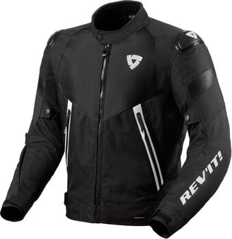 Leather Jacket Rev'it! Jacket Control H2O Black/White M Leather Jacket - 1