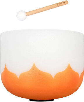Percussion für Musiktherapie Sela 13“ Crystal Singing Bowl Set Lotus 432Hz D - Orange (Sacral Chakra) - 1