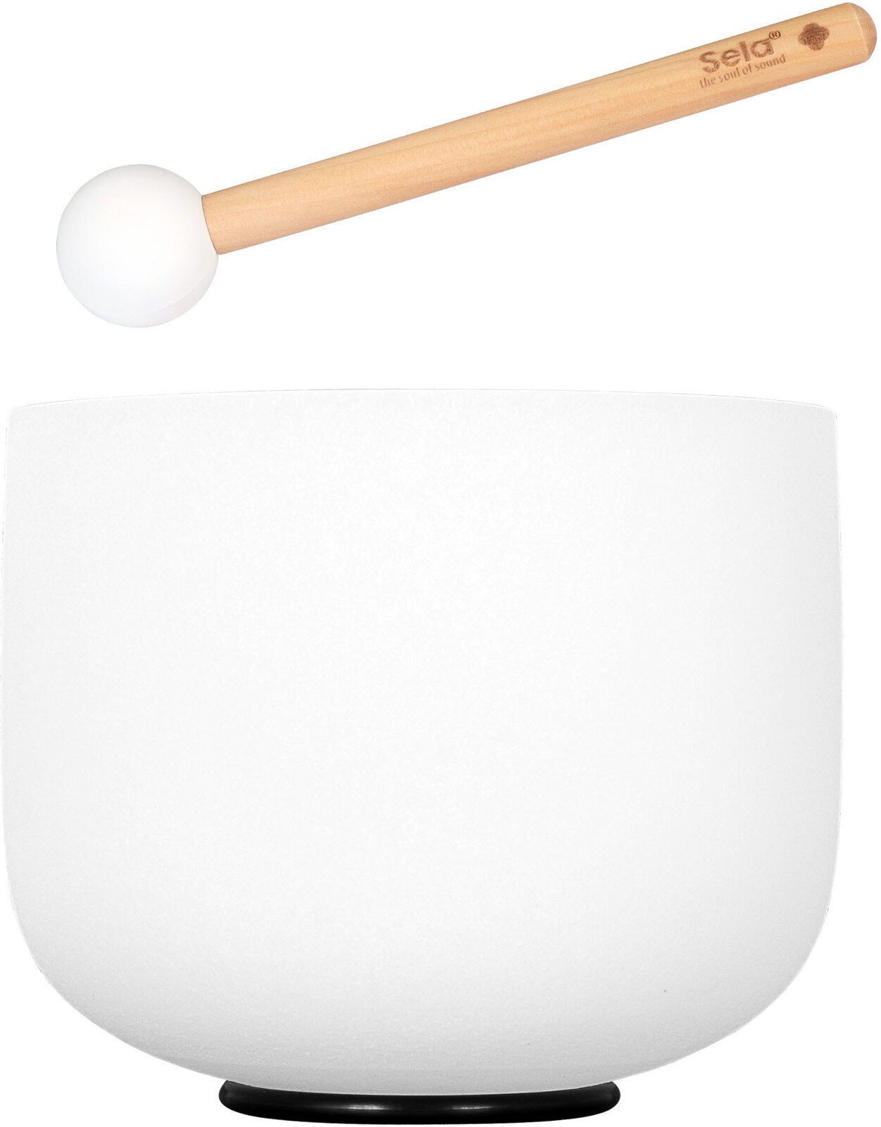 Percussion für Musiktherapie Sela 8" Crystal Singing Bowl Frosted 440 Hz G incl. 1 Wood Mallet