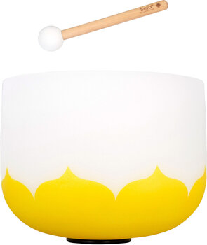 Percussion for music therapy Sela 10" Crystal Singing Bowl Lotus 440 Hz E - Yellow (Solar Plexus Chakra) incl. 1 Wood Mallet - 1