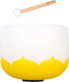 Percussion for music therapy Sela 10" Crystal Singing Bowl Lotus 432 Hz E - Yellow (Solar Plexus Chakra) incl. 1 Wood Mallet - 1