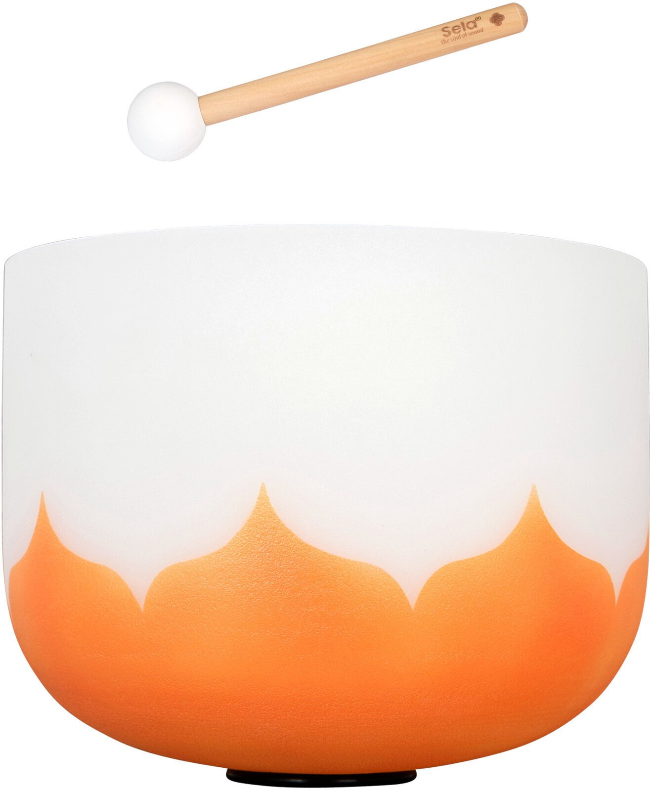 Percussion for music therapy Sela 10" Crystal Singing Bowl Lotus 432 Hz D - Orange (Sacral Chakra) incl. 1 Wood Mallet