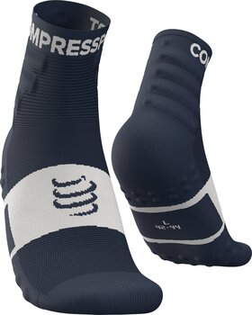 Meias de corrida Compressport Training Socks 2-Pack Dress Blues/White T1 Meias de corrida - 1