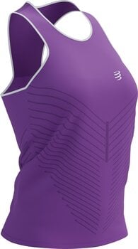 Løbetoppe uden ærmer Compressport Performance Singlet W Royal Lilac/White M Løbetoppe uden ærmer - 1