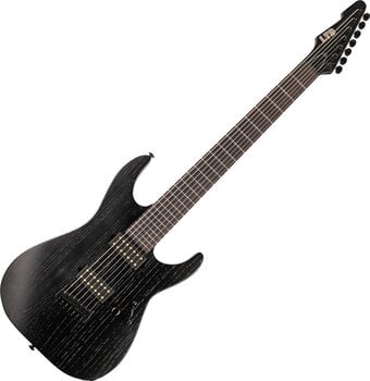 7-string Electric Guitar ESP LTD AW-7 Baritone Alex Wade Open Grain Black - 1