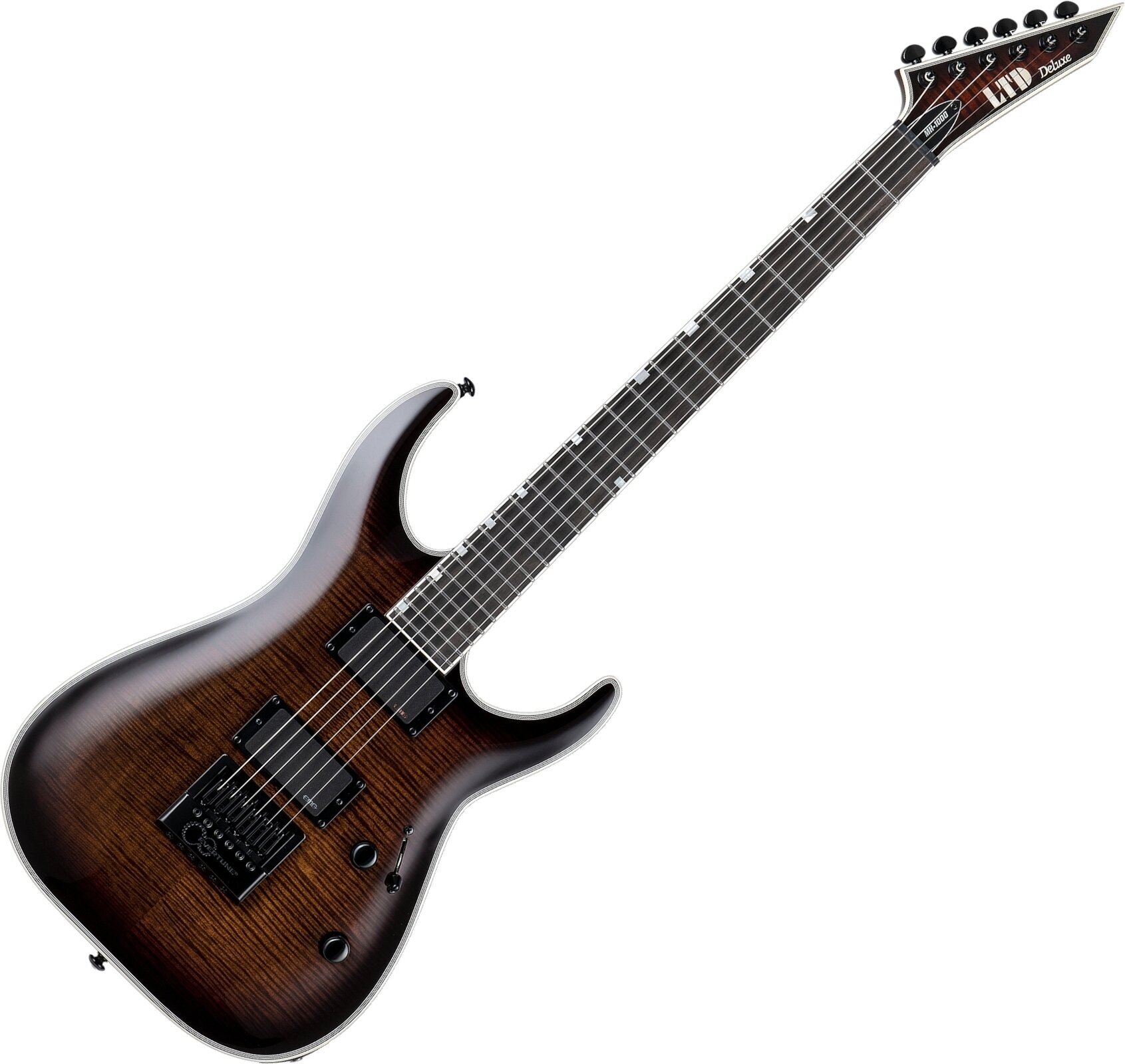 Electric guitar ESP LTD MH-1000 Evertune Dark Brown Sunburst