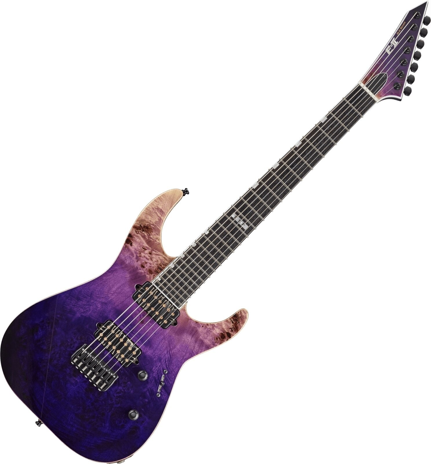 Guitare électrique ESP M-II 7 NT Purple Natural Fade