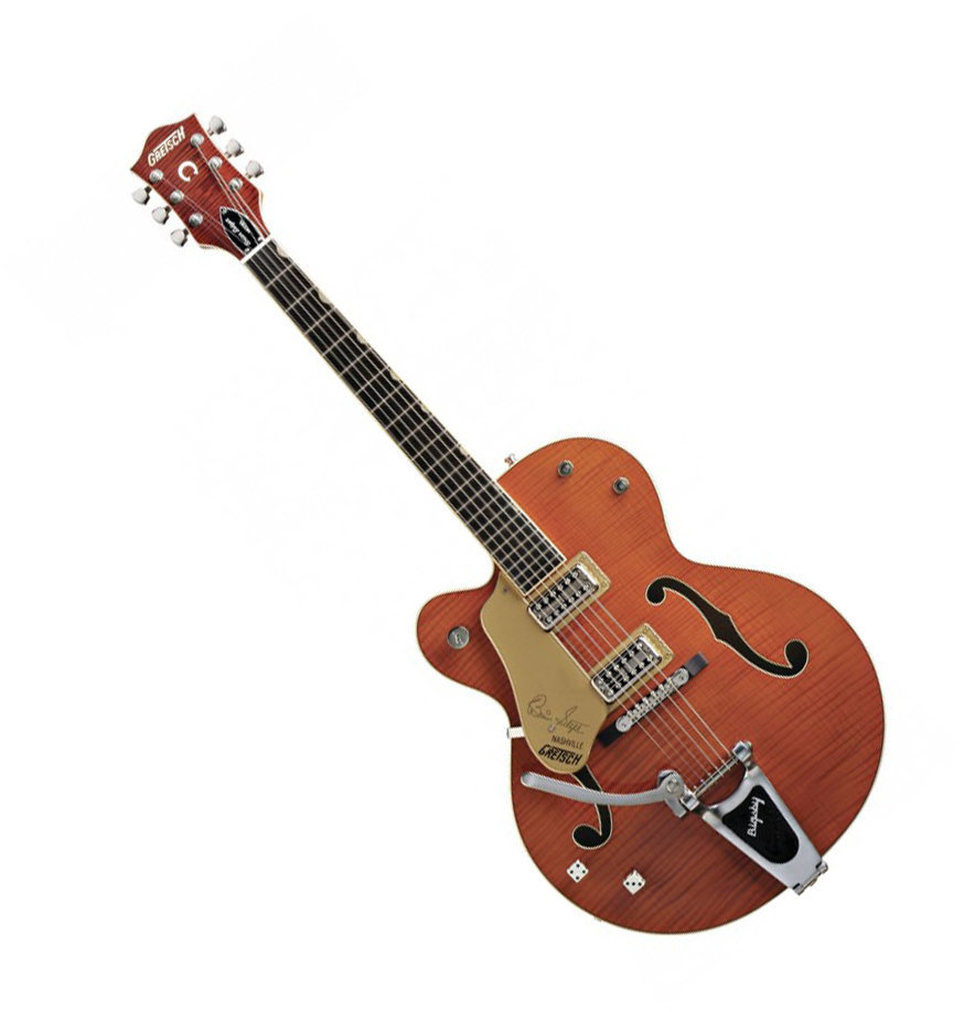 Vasakukäeline elektrikitarr Gretsch G6120SSULH Brian Setzer Orange Tiger Flame LH