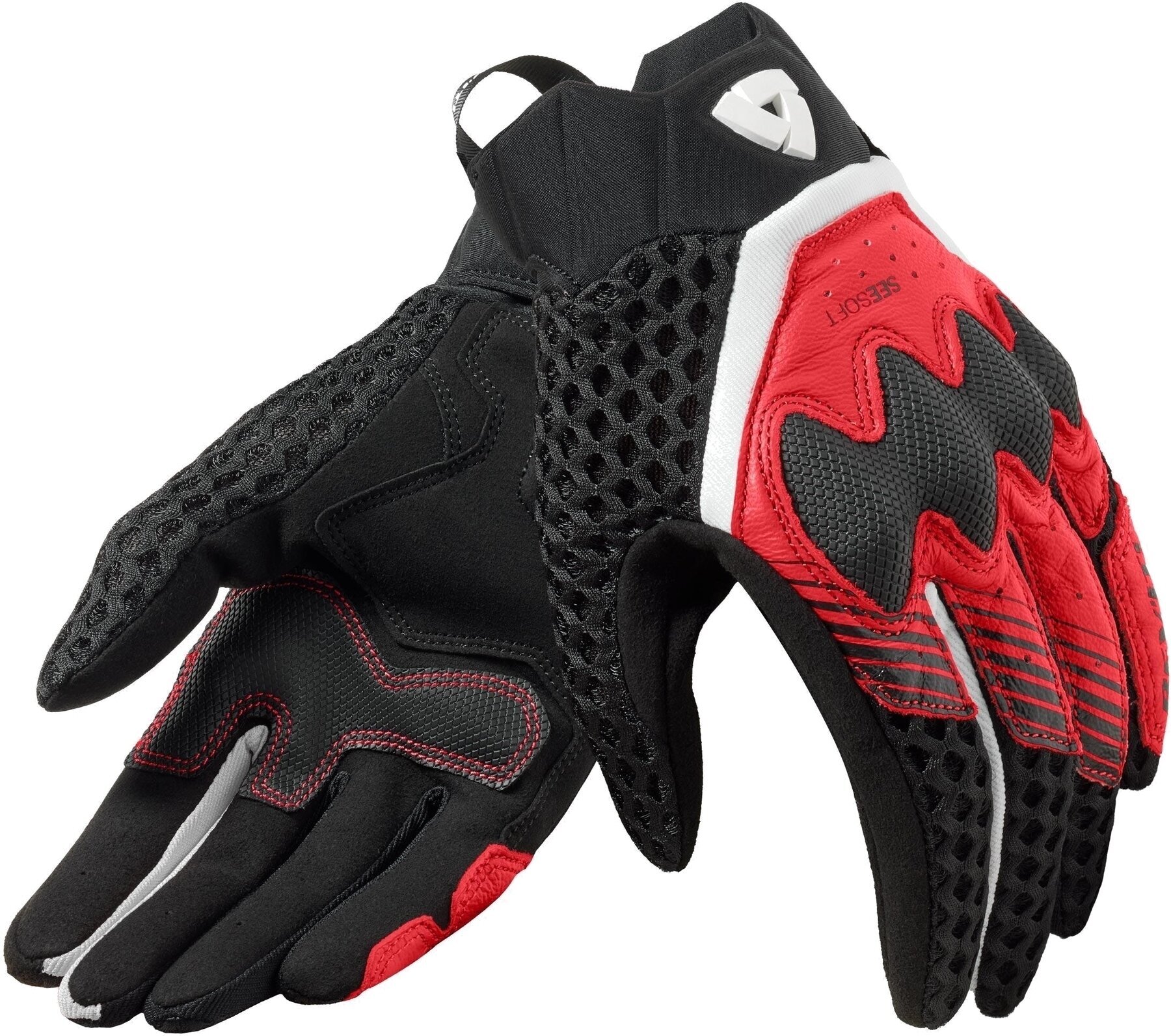 Motorcycle Gloves Rev'it! Gloves Veloz Ladies Black/Red L Motorcycle Gloves