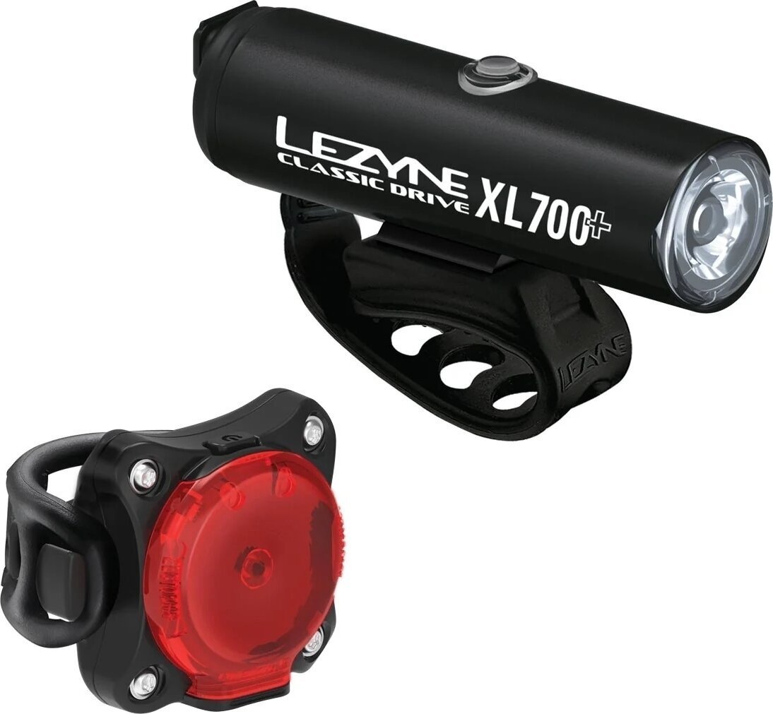 Cycling light Lezyne Classic Drive XL 700+ / Zecto Drive 200+ Pair Satin Black/Black Front 700 lm / Rear 200 lm Front-Rear Cycling light