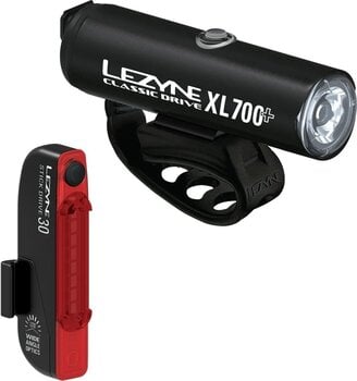Cycling light Lezyne Classic Drive XL 700+/Stick Drive Pair Satin Black/Black Front 700 lm / Rear 30 lm Front-Rear Cycling light - 1