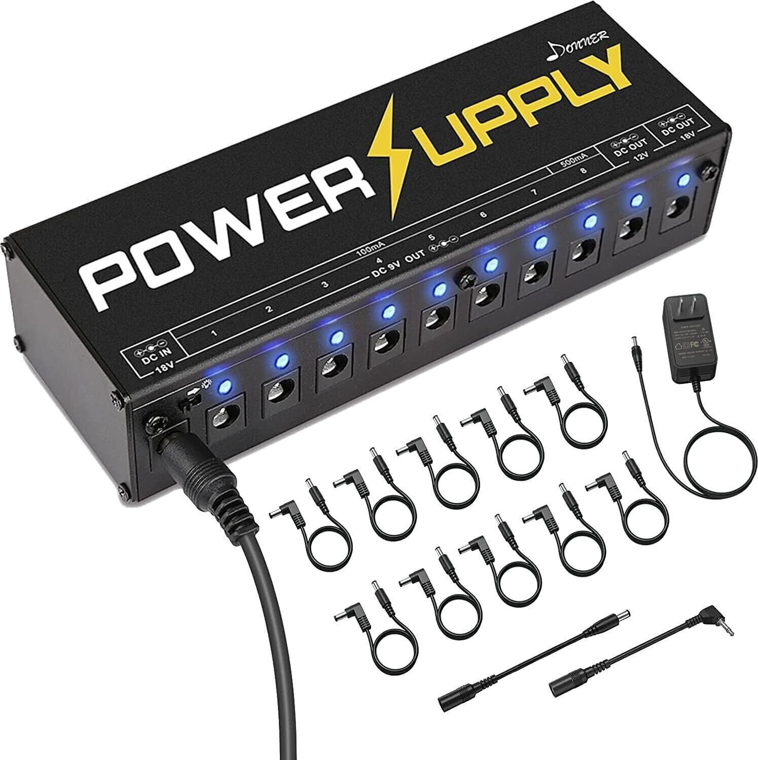 Napájací adaptér Donner EC812 DP-1 10 Isolated Output Guitar Effect Pedals Power Supply