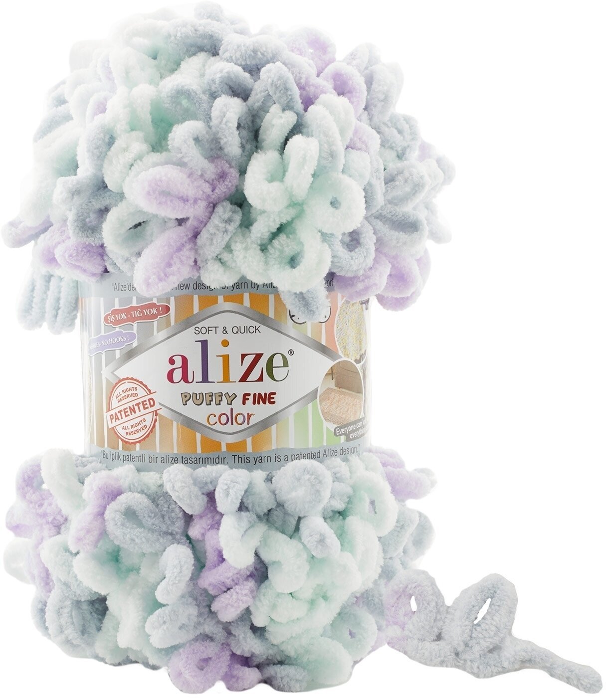 Knitting Yarn Alize Puffy Fine Color 6466