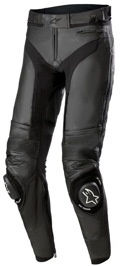 Calças de cabedal para motociclistas Alpinestars Missile V3 Leather Pants Black/Black 52 Calças de cabedal para motociclistas