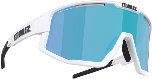Cycling Glasses Bliz Fusion 52305-03P Matt White/Shiny White Jawbone/Nano Optics Photochromic Brown w Blue Multi Cycling Glasses - 1