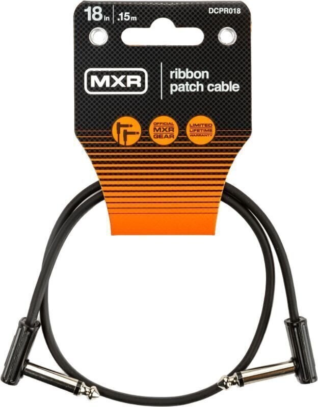 Cavo Patch Dunlop MXR DCPR018 Ribbon Patch Cable 18in Nero 46 cm Angolo - Angolo
