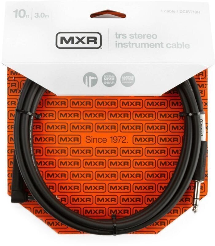 Instrument Cable Dunlop MXR DCIST10R TRS Cable 10ft Black 3 m Straight - Angled