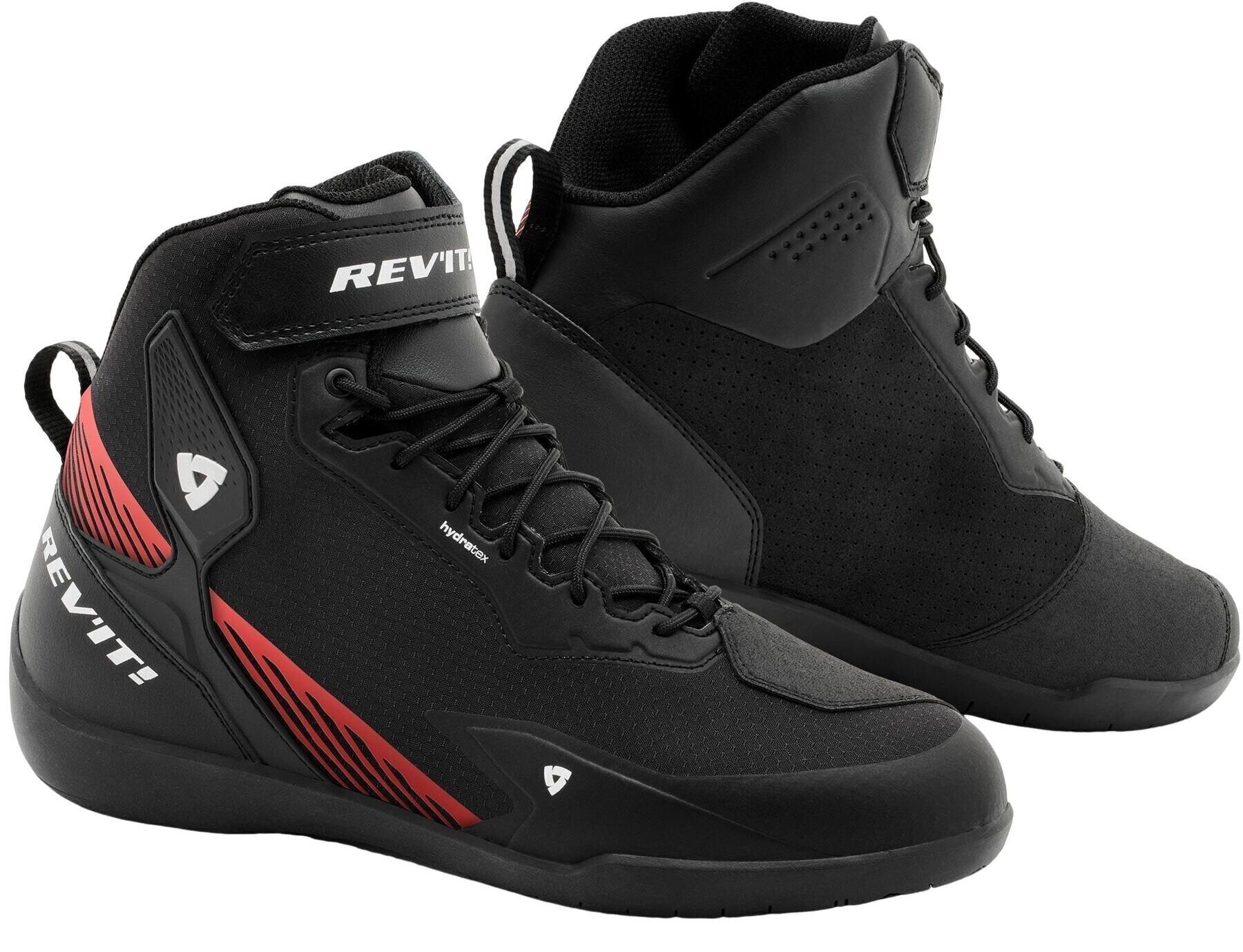 Botas de motociclismo Rev'it! Shoes G-Force 2 H2O Black/Neon Red 39 Botas de motociclismo